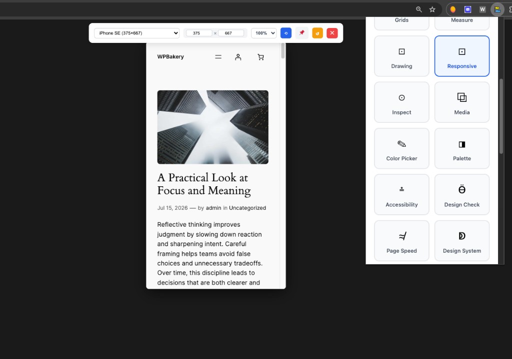 Aligner responsive preview and tool grid on a live page