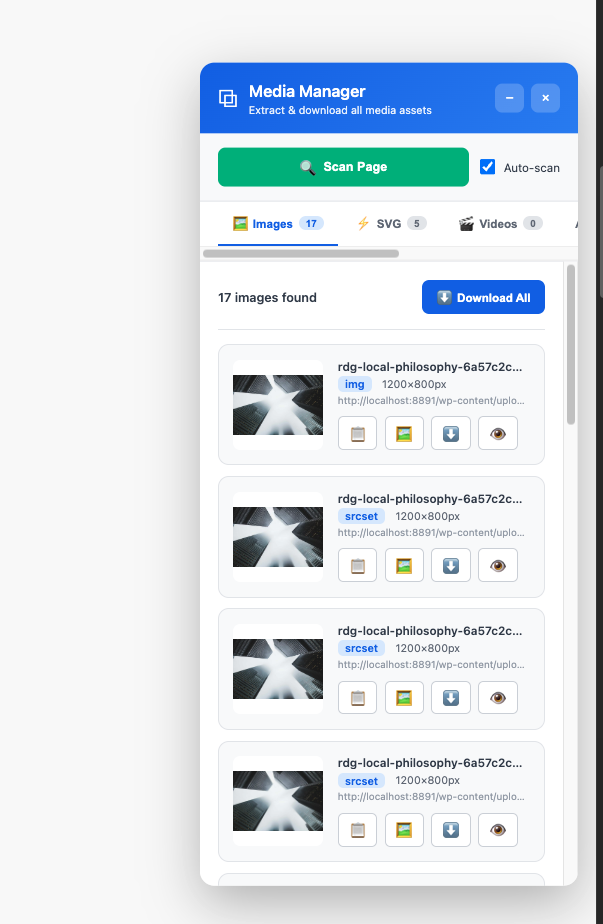 Media Manager scanning page images