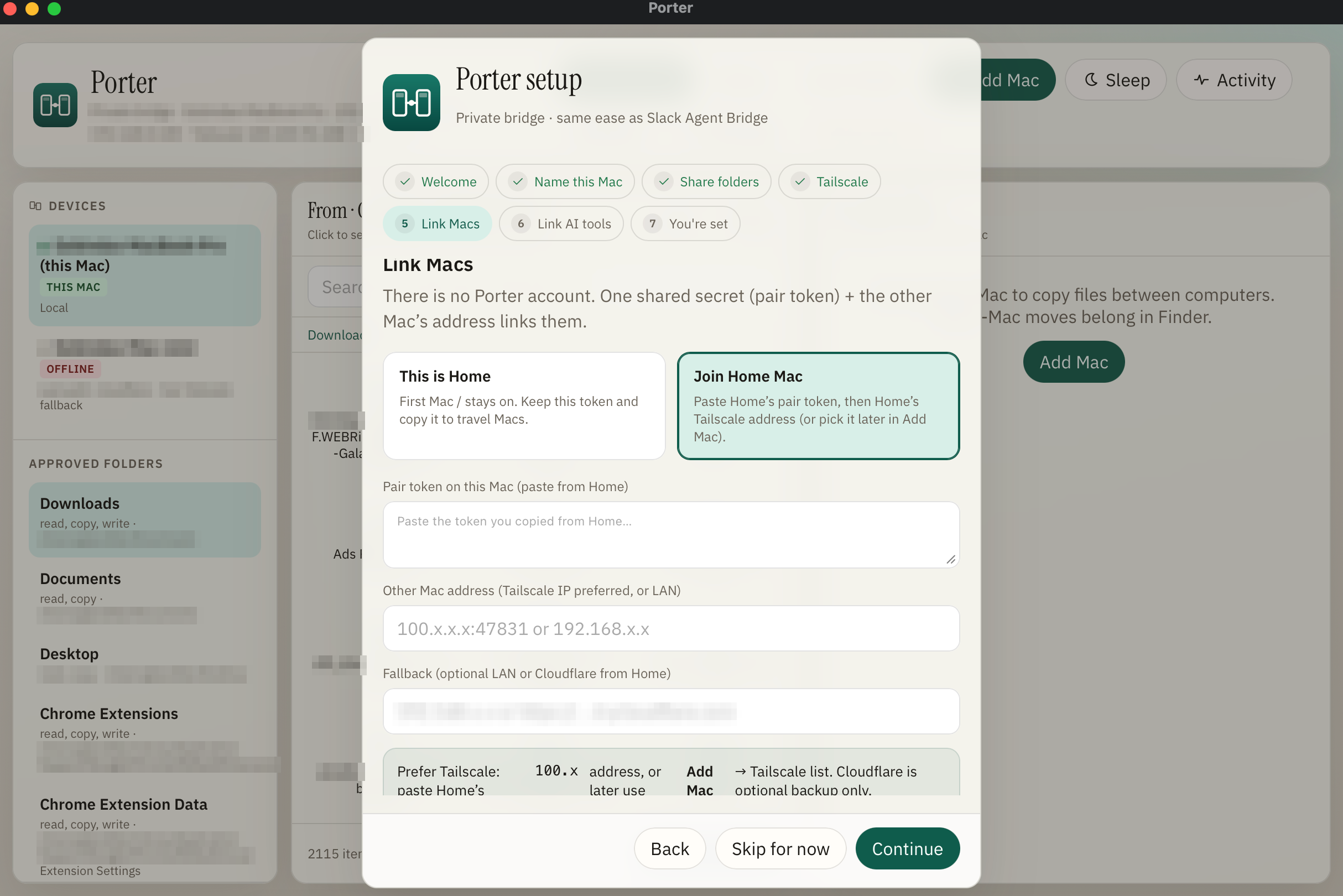Join home and share folders setup